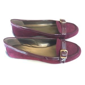Dark Red/Purple Suede-style Loafers